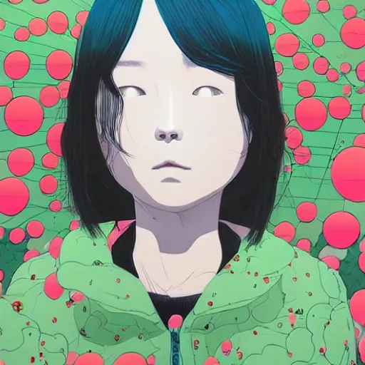 Image similar to a portrait of a girl by inio asano, beeple and james jean, chiho aoshima color scheme