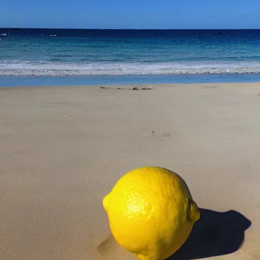 Image similar to lemon relaxing on the beach