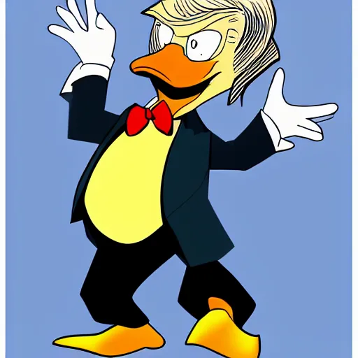 Prompt: donald trump in a duck tales artstyle