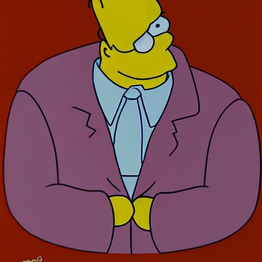 Prompt: Homer Simpson, portrait, 50mm (1999)