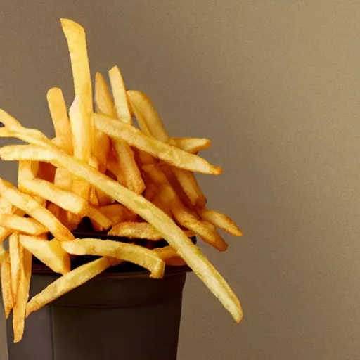 Image similar to photo of [ a single salted french fry chip ] shaped like that looks like ( stephen fry ) [ as a pixar character ] [ hybrid ] intercross mix cinematic lighting