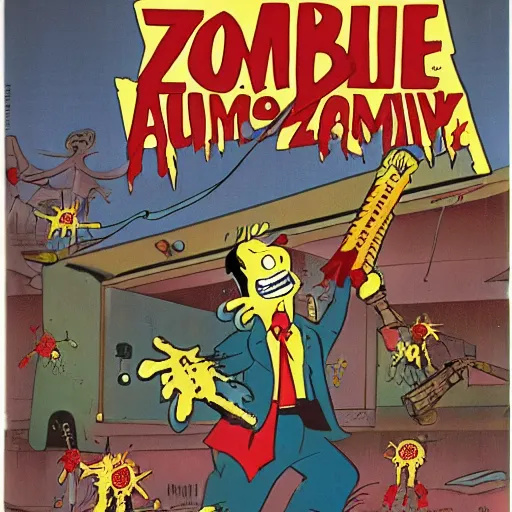 Image similar to zombie apocalypse by tex avery and carl barks, detailed