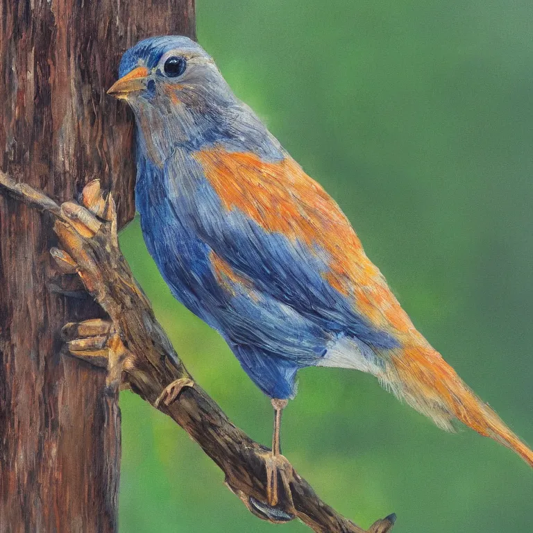 Prompt: a beautiful painting of a bird in hand is worth two in the bush, highly detailed, 8 k resolution