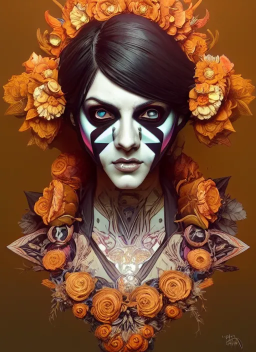 Image similar to symmetry!! portrait of floral! borderlands 3 psycho, intricate, elegant, highly detailed, digital painting, artstation, concept art, smooth, sharp focus, illustration, art by artgerm and greg rutkowski and alphonse mucha, 8 k