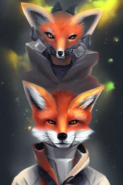 Image similar to a fox fursona, trending on artstation, by kawacy, furry art, digital art, cyberpunk, high quality