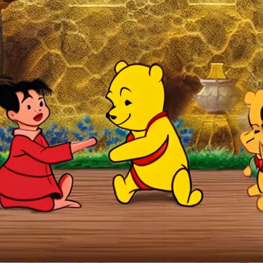 Image similar to xi xingping as winny the pooh