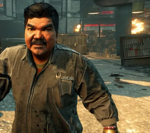 Prompt: george lopez in call of duty zombies, ps 4