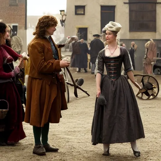 Image similar to scene from a 2 0 1 0 film set in 1 7 5 0 london showing a woman