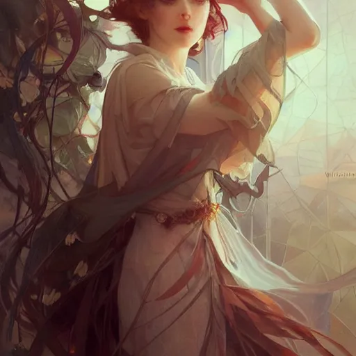 Image similar to I woke up in a world that had fragments of you. intricate, elegant, sharp focus, illustration, highly detailed, digital painting, concept art, matte, art by WLOP and Artgerm and Greg Rutkowski and Alphonse Mucha, masterpiece