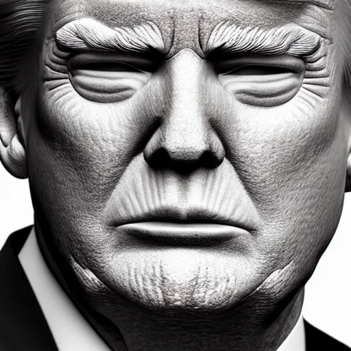 Image similar to close up of donald trump's face, 4 k, octane render