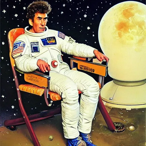 Prompt: kramer from seinfeld as an astronaut, artistic oil painting norman rockwell