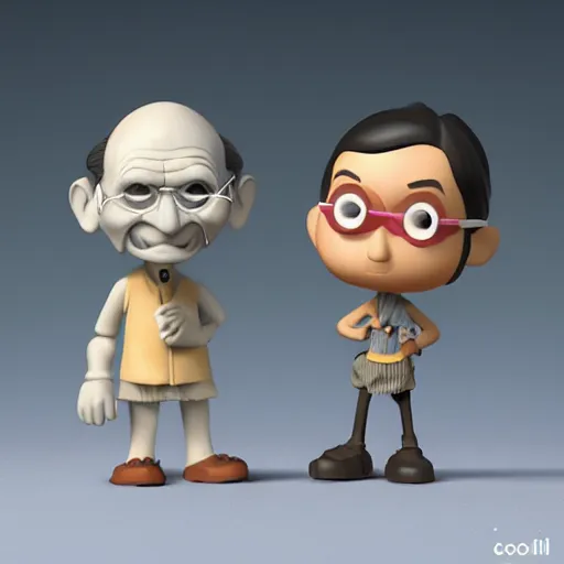 Image similar to toy of Mahatma Gandhi, pixar, very cute, chibi, pop vinyl, unreal engine, studio lighting,