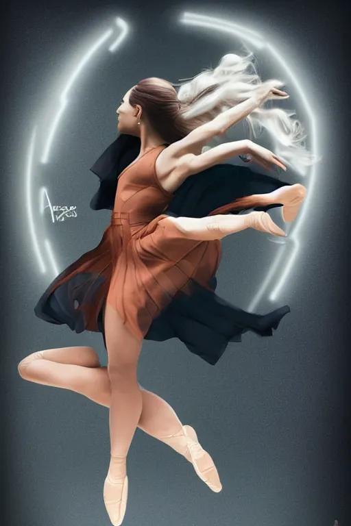 Image similar to dancer in the wind by artgerm, retrofuturism, reimagined by industrial light and magic