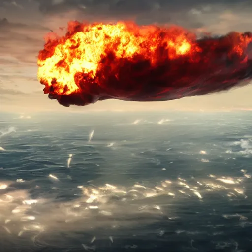 Prompt: photorealistic art of the hindenburg disaster, 8k, cinematic lighting
