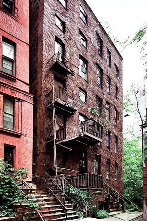 Prompt: (((((a ramshackle manhattan brick brownstone deep in the forest))))) by Liquidcoco!!!!!!!!!!!!!!!!!!!!!!!!!!!