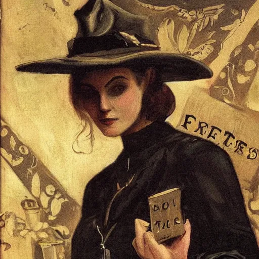 Image similar to female occult detective by alfred stevens