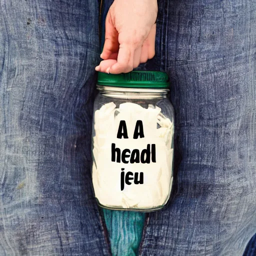 Image similar to a person with a jar instead of a head