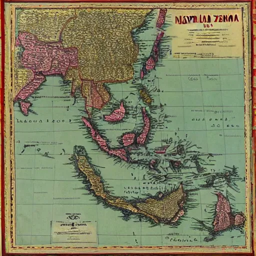 Prompt: map of mainland southeast asia, zoom in burma thailand laos cambodia and vietnam, 1 7 th century, high accuracy, based on geographical map,