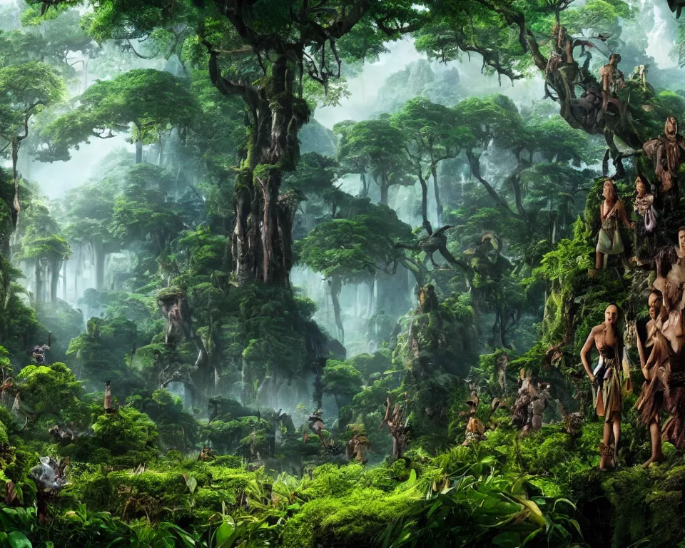 Image similar to the beastlands, avatar ( 2 0 0 9 ), lush landscape, jungle landscape