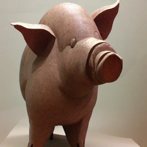 Image similar to sculpture of a pig, work in progress