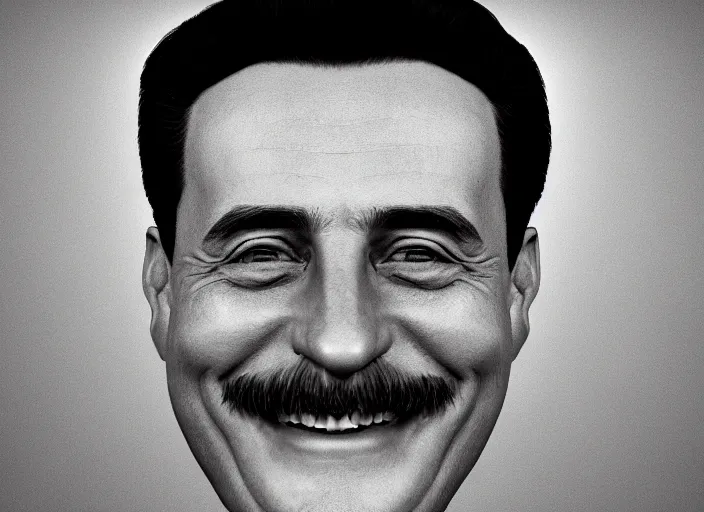 Image similar to hyper detailed portrait of smiling 2 3 year old stalin by richard avedon, unreal engine 5, lumen, nanite, dslr