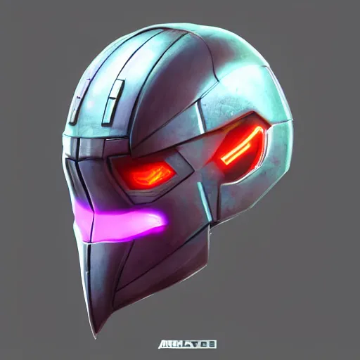 Image similar to cyberpunk helmet, concept art, a beak, artstation, glowing leds, high details, stickers