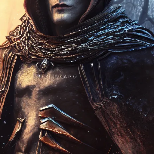 Image similar to an oil art close up portrait of young handsome pale dark paladin from dark souls 3, gipsy blood mage character design from inquisition, 4 k, ultra detail, volumetric lighting, unreal engine, octane render