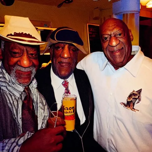 Prompt: bill cosby cosplaying bartender in a wild coyote bar