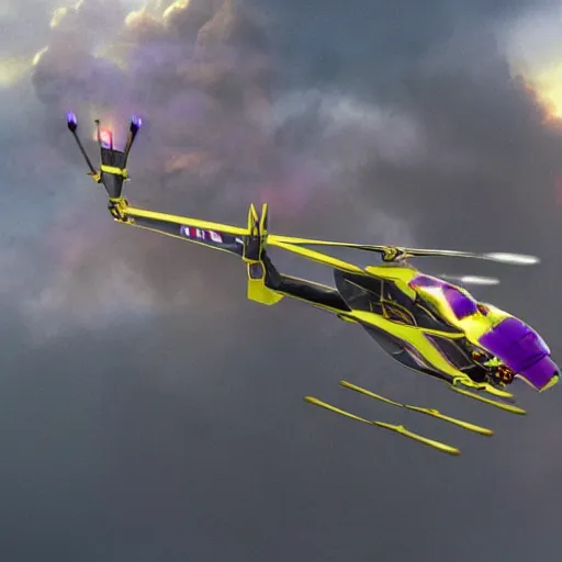 Prompt: Thanos helicopter, realistic, photo real,