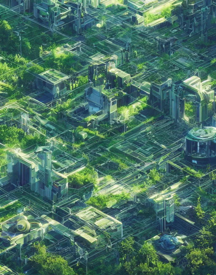 Prompt: solarpunk, green technology, optimist future by Asher Durand. green fields, utopia, intricate artwork by Tooth Wu and wlop and beeple and dan mumford and greg rutkowski and nekroxiii. halo. octane render, cinematic, hyper realism, octane render, 8k, depth of field, bokeh. iridescent accents. vibrant.