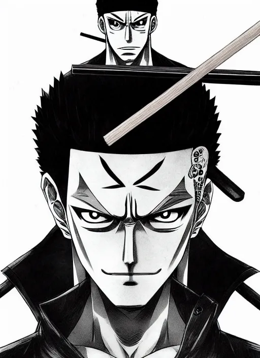 One piece zoro black clearance and white