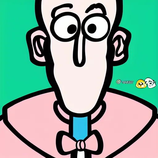 Image similar to handsome, cartoon network style, strong chin, portrait, awesome squidward