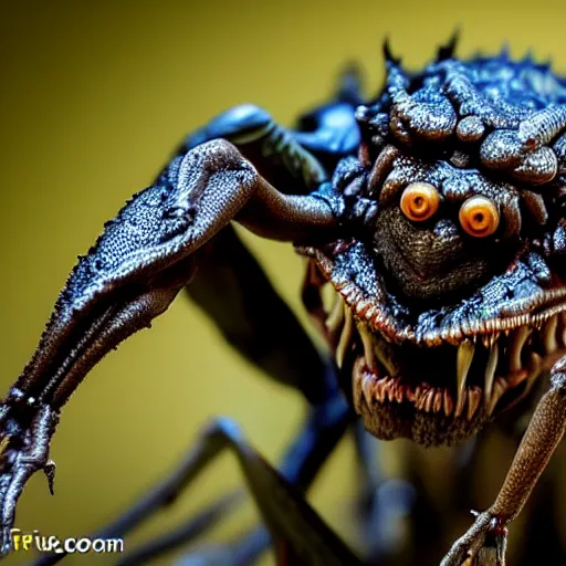 Image similar to photo taken of an epic intricate, ultra detailed, super realistic gritty, wet, slimy, lifelike sculpture of a nightmarish hellish humanoid faced insectoid creature created by weta workshop, menacing, some zoomed in shots, photorealistic, sharp focus, white wall, extremely cold blueish colour temperature, 3 5 mm, f 1. 4, golden ratio