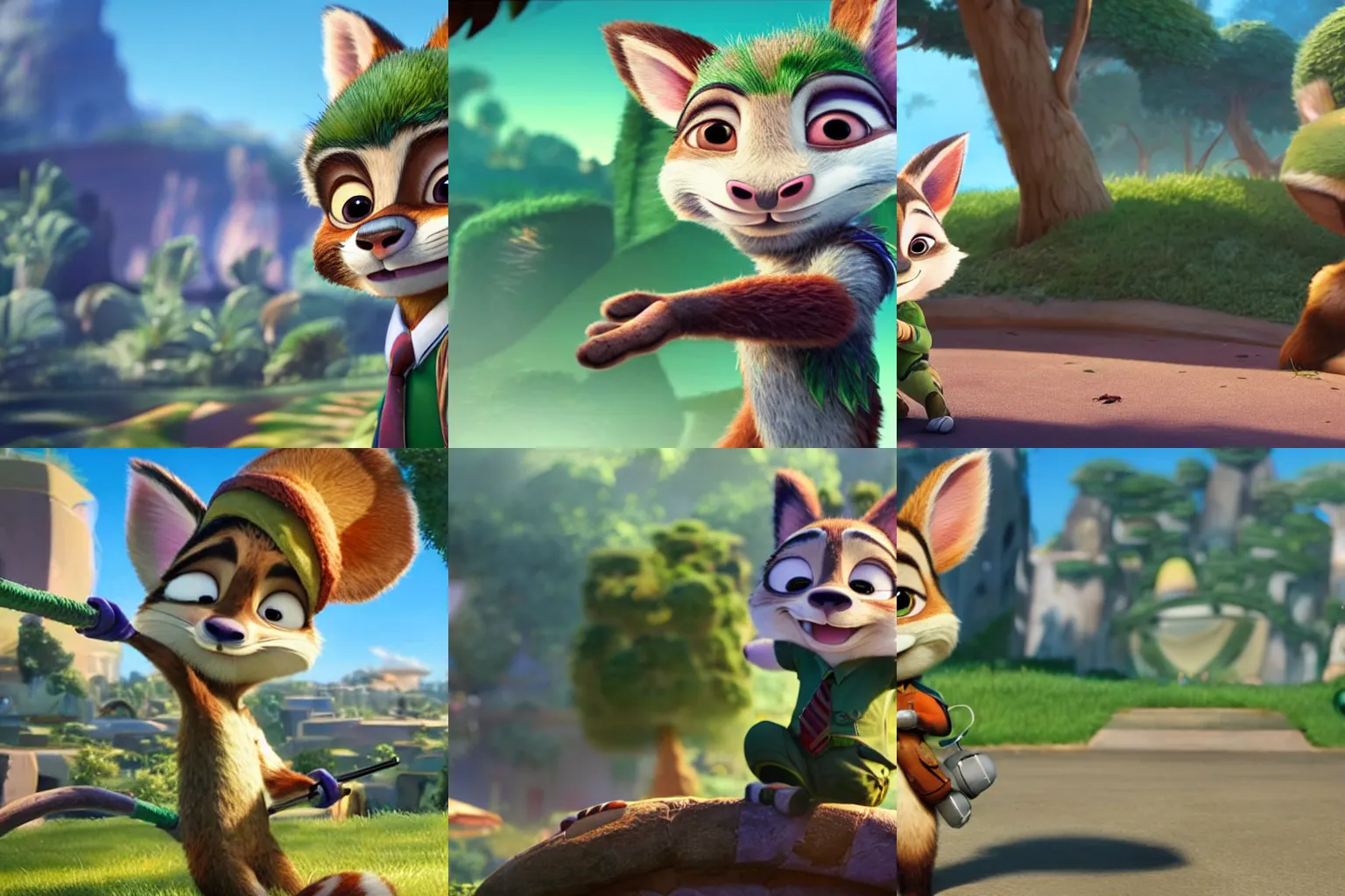 Prompt: A still of Teemo in Zootopia