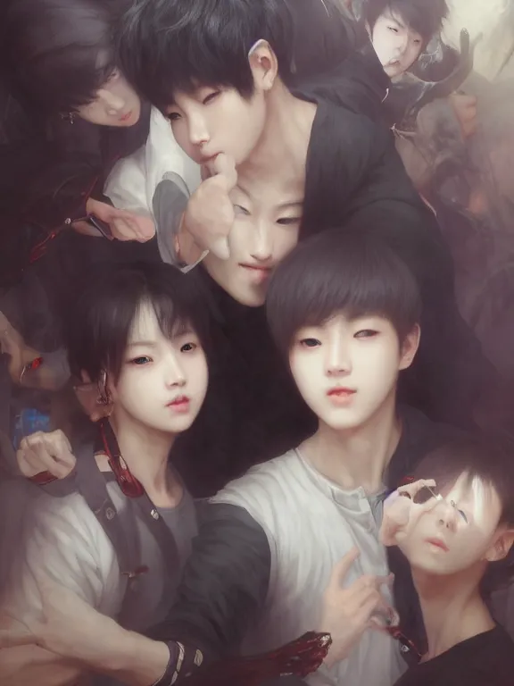 Image similar to Kpop boy idol with an eyeball head performing on stage. BTS. Eye exam. Friendly horror. Realistic. Wonho. y Ruan Jia and Artgerm and Range Murata and WLOP and Ross Tran and William-Adolphe Bouguereau. Key Art. Fantasy Illustration. award winning, Artstation, intricate details, realistic, Hyperdetailed, 8k resolution.