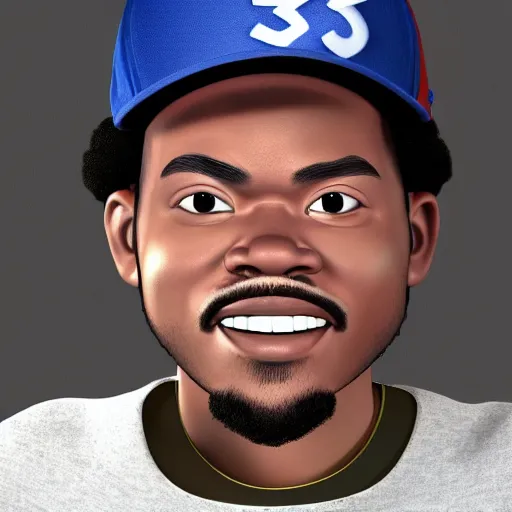 Prompt: 3 d model of chance the rapper, in the style of pixar animation, octane render, ultra detailed, 3 d character model