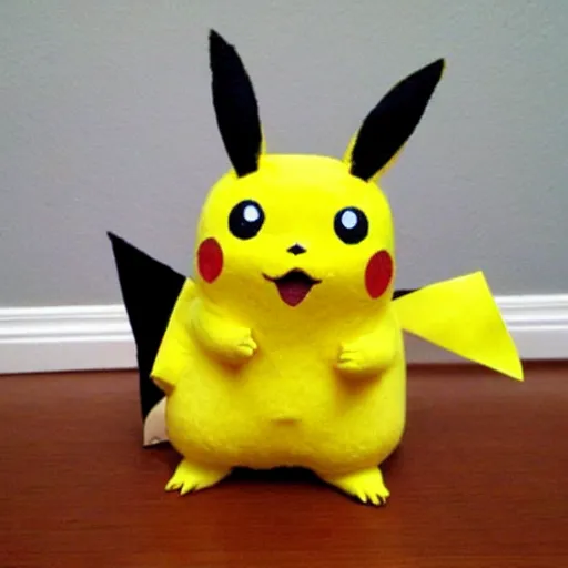 Image similar to Pikachu made out of toilet paper