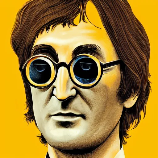 illustration of john lennon as a lemon, digital art, | Stable Diffusion ...