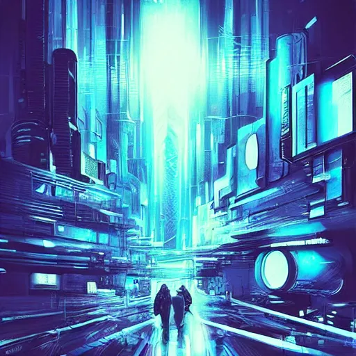 Image similar to “ einstein, cyberpunk art by vincent lefevre, behance contest winner, altermodern, cityscape, synthwave, matte painting ”