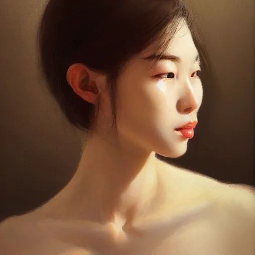 Prompt: portrait of a woman | portrait by ( wlop ) ( noriyoshi ohrai ) | trending on artstation