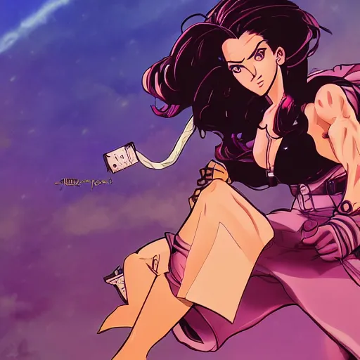 Image similar to beautiful full body lisa lisa, JoJo's Bizarre Adventures, dynamic lighting, cinematic, establishing shot, extremely high detail, shining, photo realistic, cinematic lighting, intricate line drawings, 8k resolution