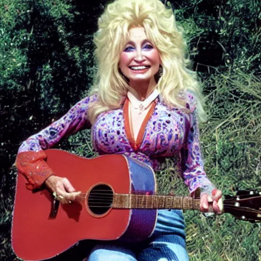 Image similar to hippie Dolly Parton