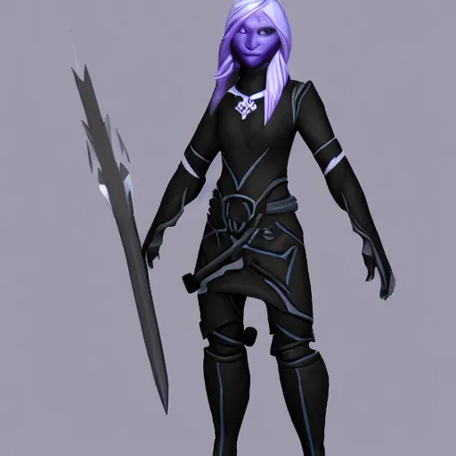 Prompt: drow ranger, dota 2, 3 d model