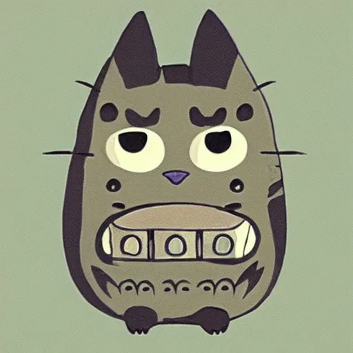 Prompt: “tiny tabby cat wearing an eyepatch in My Neighbour Totoro”