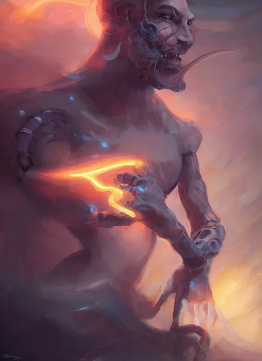 Image similar to close - up portrait of a male sailor with two peglegs and two hook hands, detailed dynamic light painting by peter mohrbacher