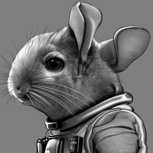 Image similar to a chinchilla in a astronaut suit, 3 d, sci - fi fantasy, intricate, elegant, highly detailed, lifelike, photorealistic, digital painting, artstation, illustration, concept art, sharp focus, art in the style of shigenori soejima