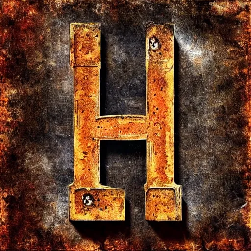 Prompt: very beautiful photograph of the letter C with a rusty iron texture, realistic, detailed,