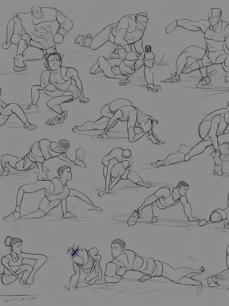 Prompt: working out by disney concept artists, blunt borders, rule of thirds