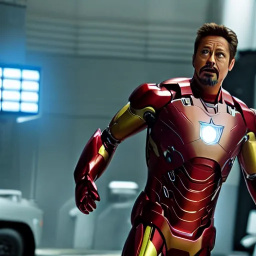 brad pitt as tony stark in iron man movie, movie | Stable Diffusion ...