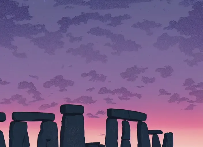 Image similar to stonehenge. clean cel shaded vector art. shutterstock. behance hd by lois van baarle, artgerm, helen huang, by makoto shinkai and ilya kuvshinov, rossdraws, illustration, art by ilya kuvshinov